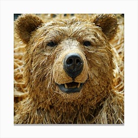 Bear In Hay Canvas Print