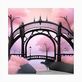 Bridge In The Park Landscape 3 Canvas Print