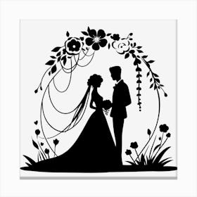 Wedding silhouette 6 Canvas Print