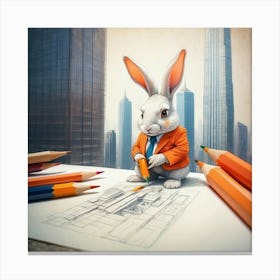 Rabbit In A Suit 47 Canvas Print