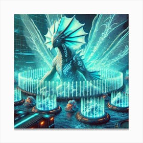 A High Tech, Sci Fi Scene Showing Tsunamara, The T Canvas Print