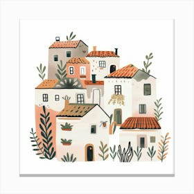 Village Illustration Canvas Print