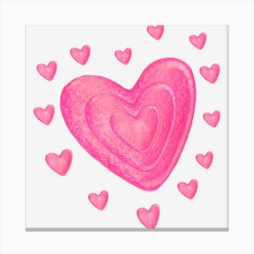 Hearts Kids School Valentines Day Girls Boys Canvas Print