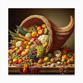 Thanksgiving Basket 1 Canvas Print