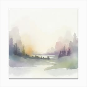 Watercolor Landscape Painting Canvas Print