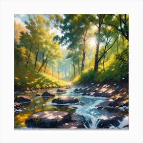 Stream In The Woods 1 Canvas Print