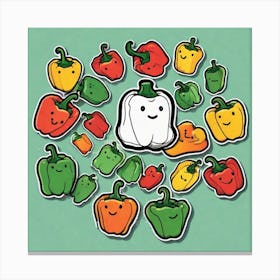 Happy Peppers Canvas Print