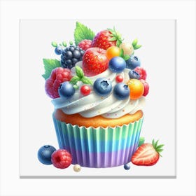 Rainbow Cupcake 11 Canvas Print