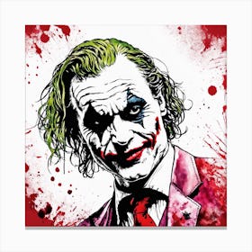 The Joker Portrait Ink Painting (4) Canvas Print