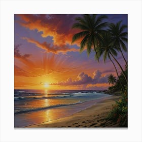 Sunset On The Beach 7 Canvas Print