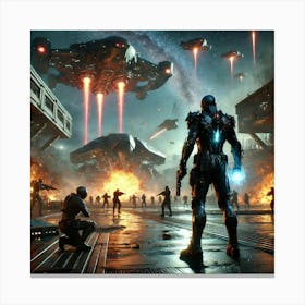 A Sci Fi Themed Scene Depicting Episode 3 The Vanguards Wrath Canvas Print