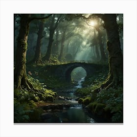 Bridge In The Forest Canvas Print