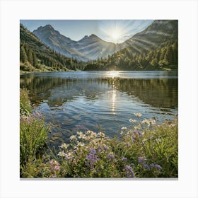 Sunrise Over Lake Canvas Print