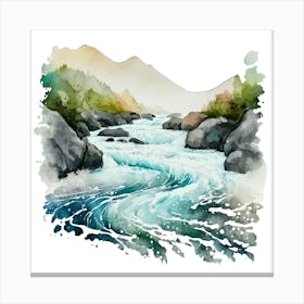 Watercolor River 2 Canvas Print