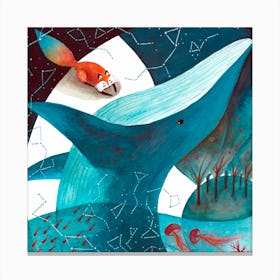 Fox And Whale 3 Canvas Print