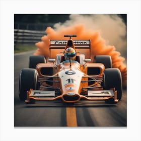Orange Racing Car Created by using Imagine AI Art Canvas Print