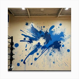 Blue Paint Splatter Canvas Print