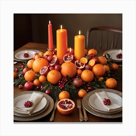 Christmas Table Setting Canvas Print