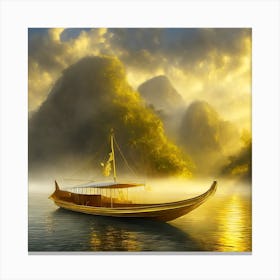 Firefly A Boat On A Beautiful Mist Shrouded Lush Tropical Island 76448 (1) Canvas Print