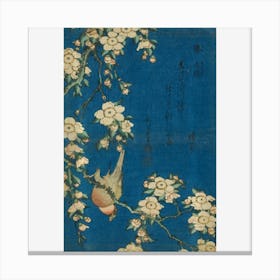 Goldfinch And Cherry Tree Japanese Retro Art Canvas Print