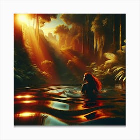 Swimming In A Jungle Pool Canvas Print