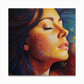 Woman With Eyes Closed Canvas Print