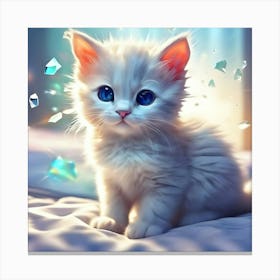 Cute Kitten With Blue Eyes 7 Canvas Print