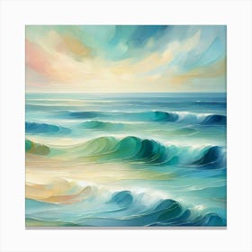 Ocean Waves At Sunset 1 Canvas Print