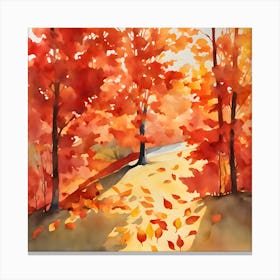 Rolling Autumn Leaves Canvas Print