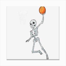 Skeleton Basketball Halloween Sport Lover Canvas Print