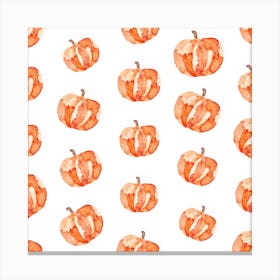 Halloween Pumpkin Pattern Square Canvas Print