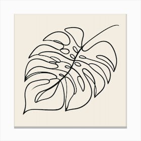 Large Monstera leaf Picasso style 3 Canvas Print