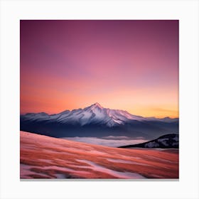 Sunrise Over Snowy Mountains Canvas Print