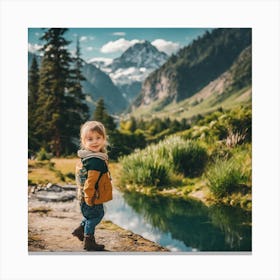 Little Girl In The Mountains 1 Canvas Print