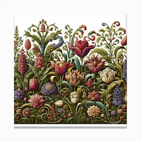 Flowers In The Garden Canvas Print