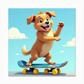 Flux Dev A Playful Brown Dog With Floppy Ears And A Wagging Ta 2 Canvas Print