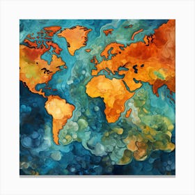 World Map Painting Canvas Print