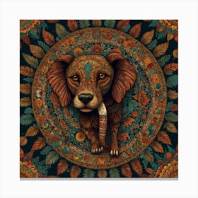 Dog In A Circle Canvas Print