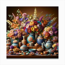 Chinese Vases 2 Canvas Print