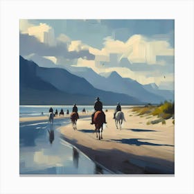 Horses On The Beach Canvas Print