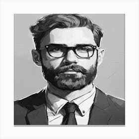 Portrait Of A Man With Glasses Canvas Print