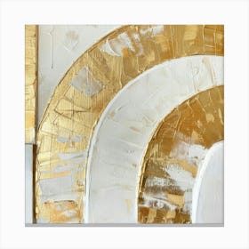 Gold And White Abstract Painting 1 Canvas Print