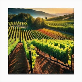 Vineyards At Sunset 7 Canvas Print