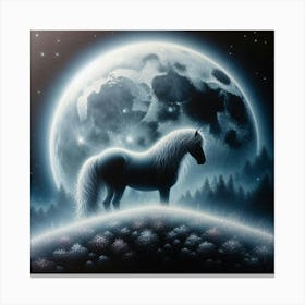 Horse In The Moonlight 31 Canvas Print