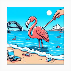 Sydney Flamingo Canvas Print