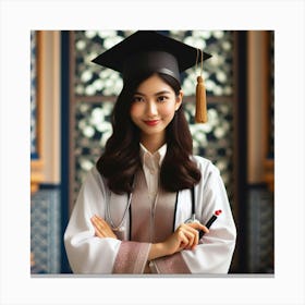 Portrait Of A Young Asian Doctor Canvas Print