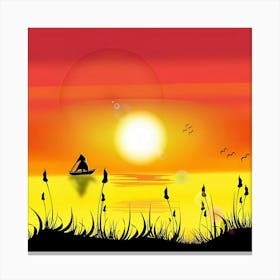 Sunset In The Water Canvas Print