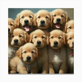 Golden Retriever Puppies Canvas Print