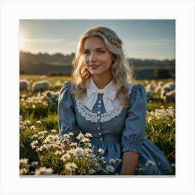 Girl In A Field 2 Canvas Print