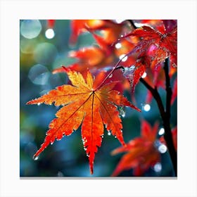 Watercolor Japanes Maple Studio Photography Complex Details High Detail Canvas Print